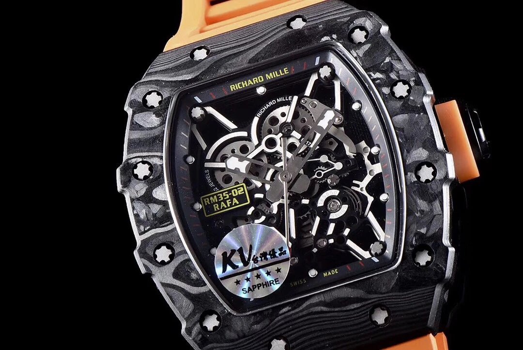 KV全新理.查.德.米勒RM-35最强进口原纹碳纤维＂V3＂升级版男士碳纤维胶带机械手表